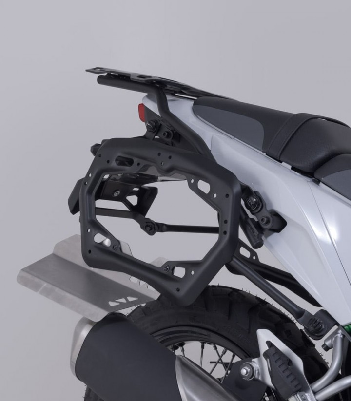 Maletas Laterales con Soporte TRAX ADV Plateadas 45 L Kawasaki KLE500 (26) SW-MOTECH KFT.08.084.70100/S