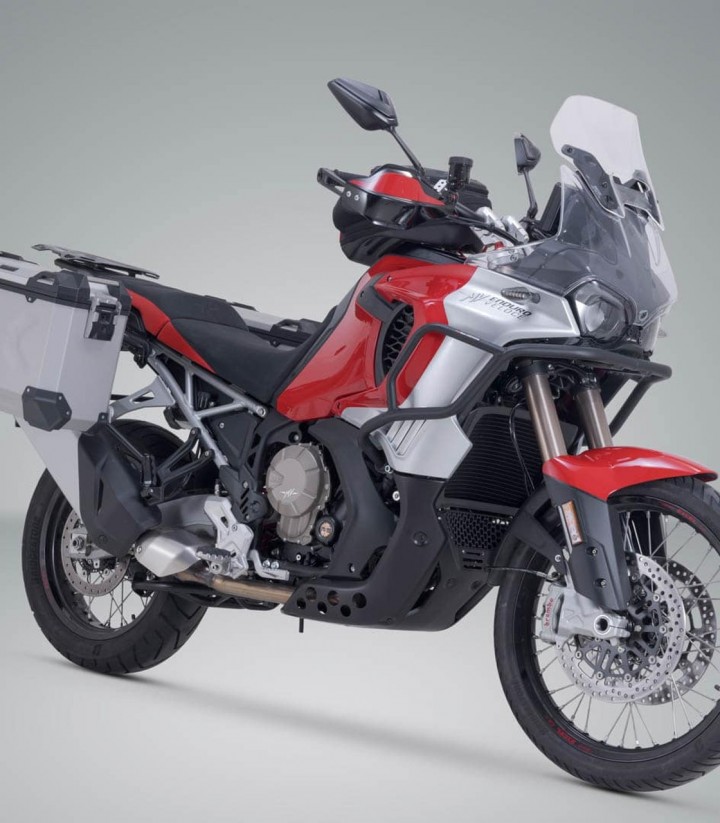 Maletas Laterales con Soporte TRAX ADV Plateadas 45/37 L MV Agusta Enduro Veloce (24) SW-MOTECH KFT.28.023.70000/S