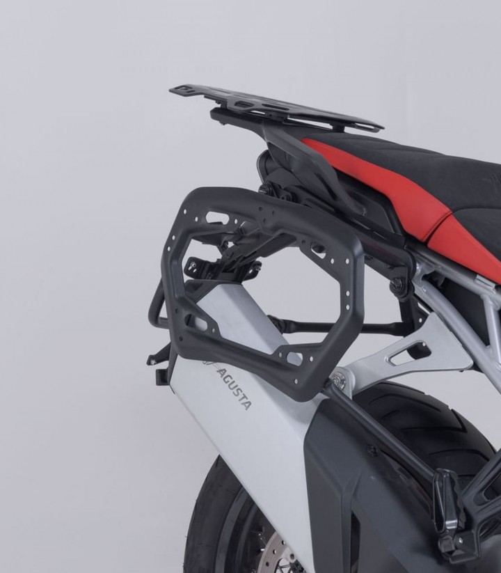 Seitenkoffer mit Träger TRAX ADV Silber 45/37 L MV Agusta Enduro Veloce (24) SW-MOTECH KFT.28.023.70000/S