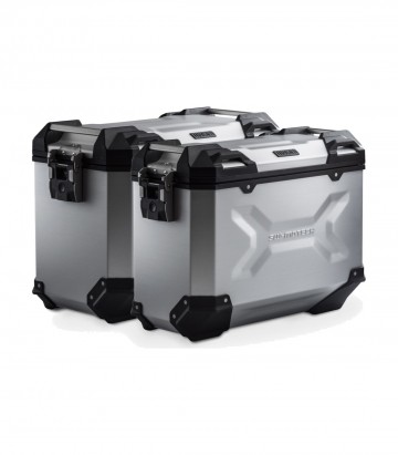 SW-MOTECH 45/37 L TRAX ADV Side Cases with Carrier for Yamaha Tenere 700 (19-24), Tenere 700 World Raid (22-25) Silver KFT.06.79