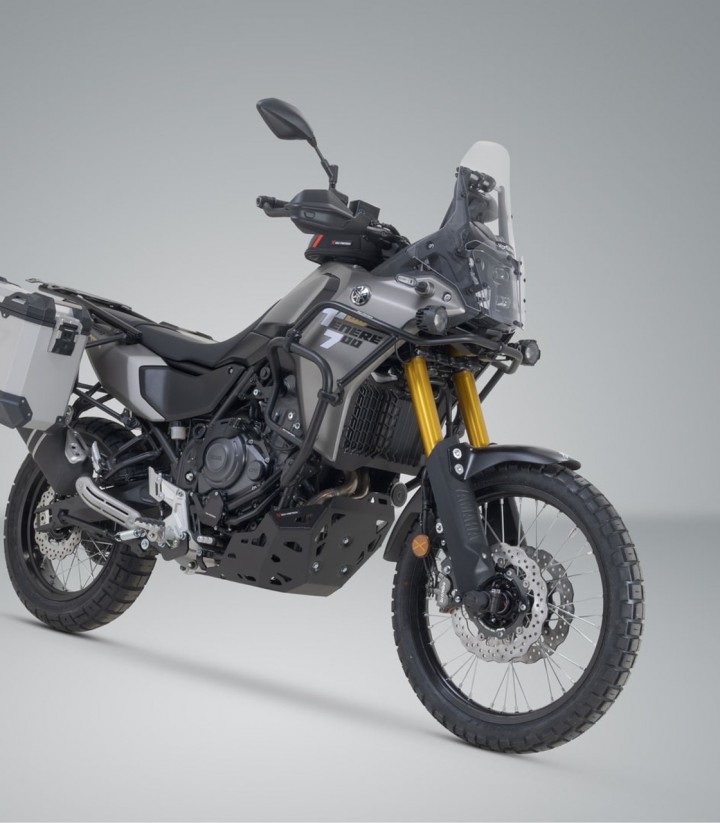 Maletas Laterales con Soporte TRAX ADV Plateadas 45/37 L Yamaha Tenere 700 (19-24), Tenere 700 World Raid (22-25) SW-MOTECH KFT.