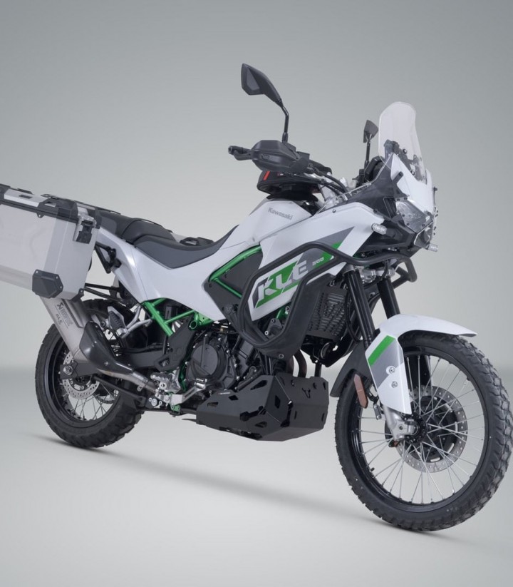 Seitenkoffer mit Träger TRAX ADV Grau 45/37 L Kawasaki KLE500 (26) SW-MOTECH KFT.08.084.70200/S
