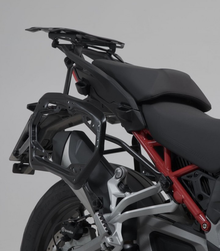Seitenkoffer mit Träger TRAX ADV Schwarz 37 L Ducati Multistrada V4 (20-24) SW-MOTECH KFT.22.822.70202/B