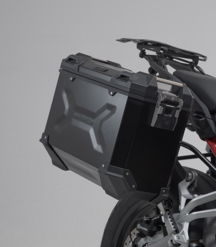 Maletas Laterales con Soporte TRAX ADV Plateadas 37 L Ducati Multistrada V4 (20-24) SW-MOTECH KFT.22.822.70202/S