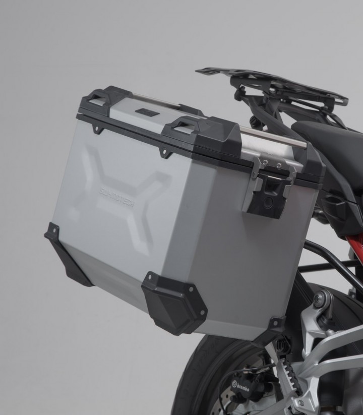 SW-MOTECH 45 L TRAX ADV Side Cases with Carrier for Ducati Multistrada V4 (20-24) Silver KFT.22.822.70302/S