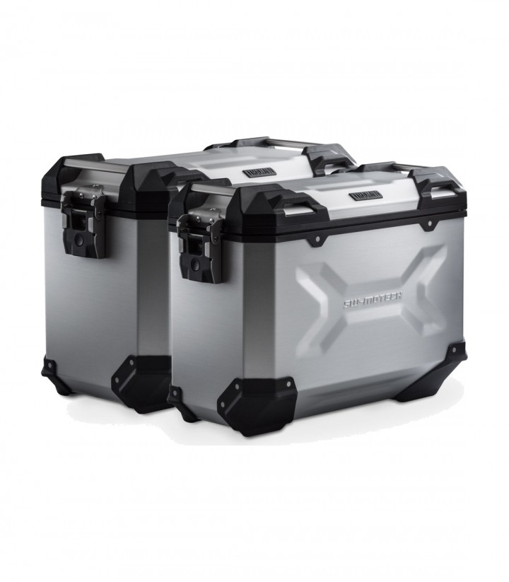Seitenkoffer mit Träger TRAX ADV Silber 45/37 L Ducati DesertX (22-25) SW-MOTECH KFT.22.995.70100/S