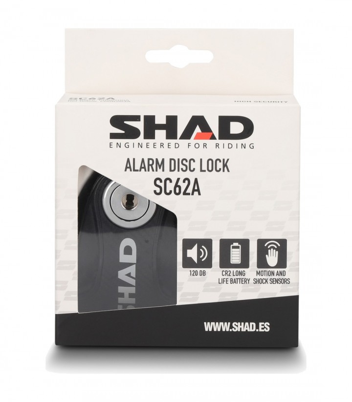 Candado Disco con Alarma SHAD SC62A Negro C0S6210A