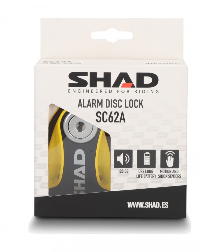 Candado Disco con Alarma SHAD SC62A Amarillo C0S6213A