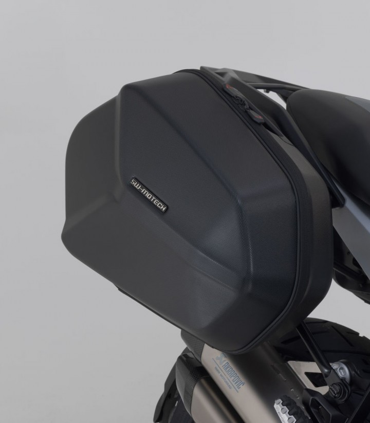Seitenkoffer mit Träger AERO ABS Schwarz 25/25 L BMW R 1300 GS (23-24), R 1300 GS Option 719 Biscaya (25) SW-MOTECH KFT.07.975.6