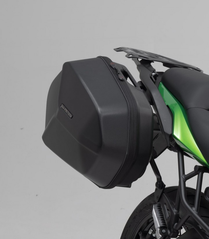 SW-MOTECH AERO ABS 25/25 L Side Cases with Carrier for Kawasaki Versys650 (14-22) Black KFT.08.518.60100/B KFT.08.518.60100/B