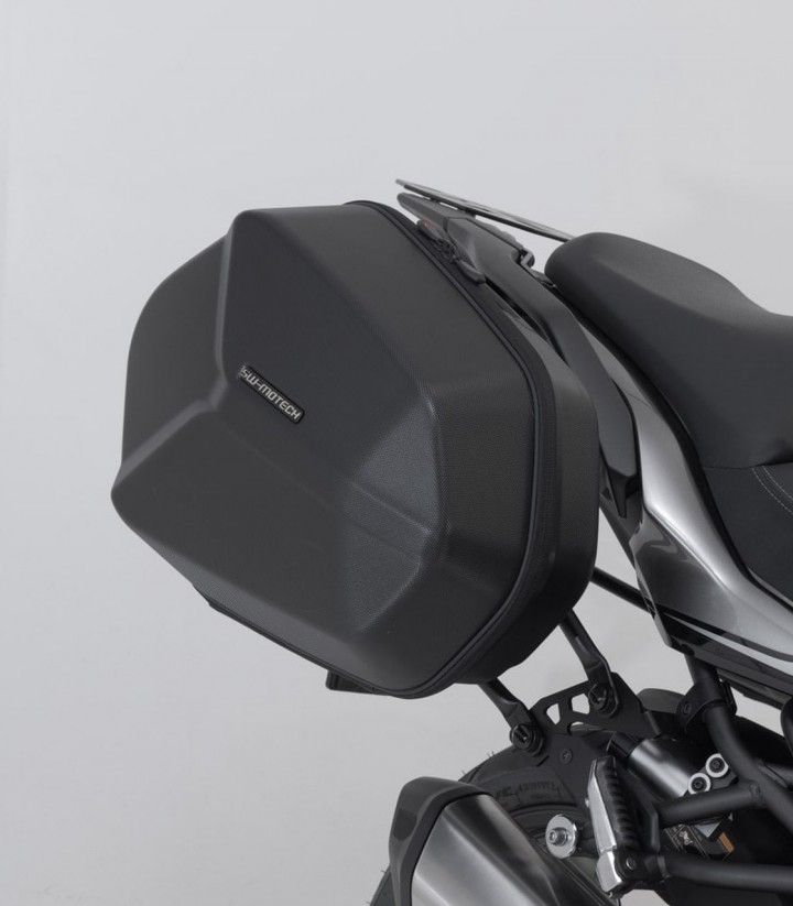 Seitenkoffer mit Träger AERO ABS Schwarz 25/25 L Kawasaki Versys 1000 (18), Versys 1100 (24) SW-MOTECH KFT.08.922.60101/B