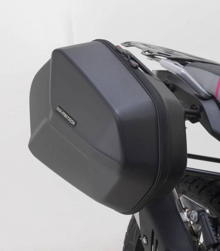 Seitenkoffer mit Träger AERO ABS Schwarz 25/25 L CFMOTO 450MT (23) SW-MOTECH KFT.10.625.60100/B