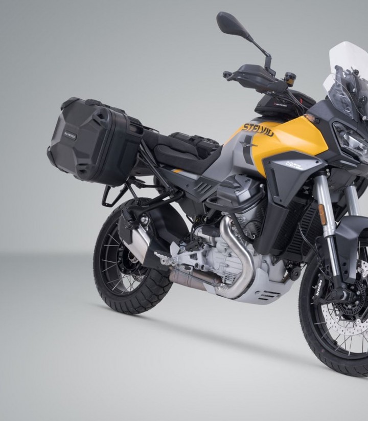 Seitenkoffer mit Träger DUSC Schwarz 41/41 L Moto Guzzi Stelvio (23) SW-MOTECH KFT.17.624.65101/B
