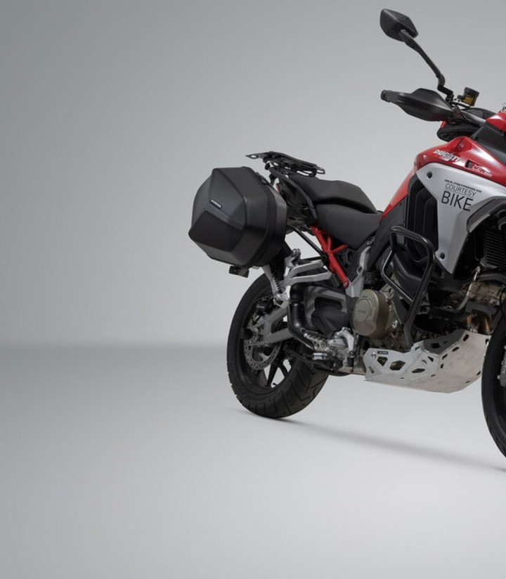 Maletas Laterales con Soporte AERO ABS Negras 25/25 L Ducati Multistrada V4 (20-24) SW-MOTECH KFT.22.822.60202/B