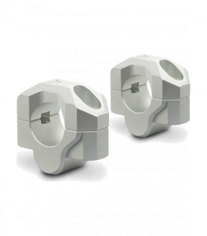 SW-MOTECH Handlebar Risers 20 mm for Ø 28 mm Handlebars in Silver LEH.00.039.20201/S