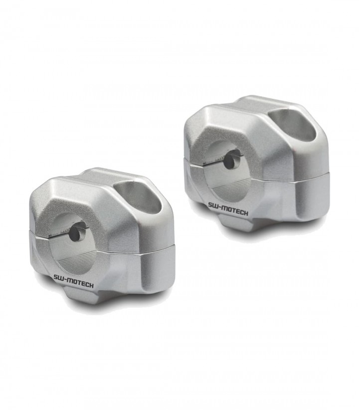 SW-MOTECH Handlebar Risers 15 mm for Ø 22 mm Handlebars in Silver LEH.00.039.22001.15/S