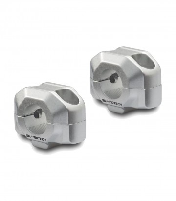Lenkererhöhungen 15 mm für Ø 22 mm SW-MOTECH in Silber LEH.00.039.22001.15/S
