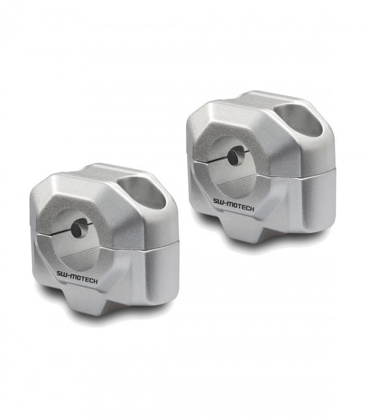Lenkererhöhungen 20 mm für Ø 22 mm SW-MOTECH in Silber LEH.00.039.22001.20/S