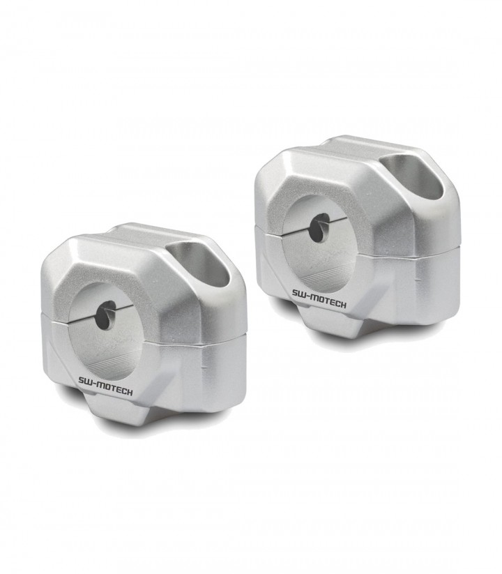 Lenkererhöhungen 20 mm für Ø 28 mm SW-MOTECH in Silber LEH.00.039.24100.20/S