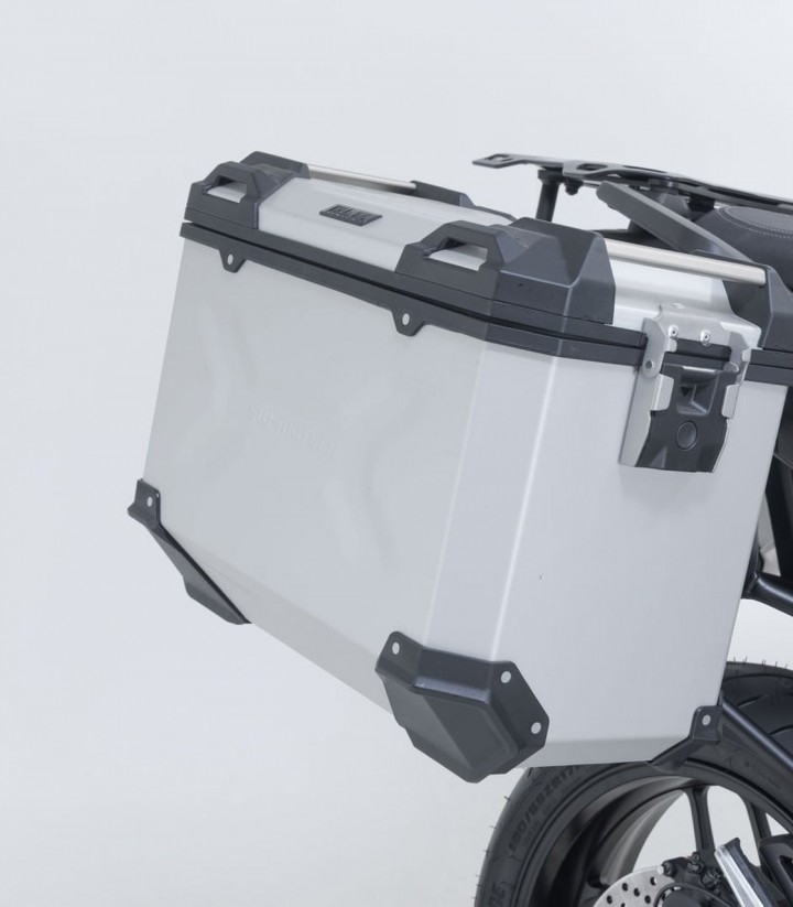 Pack Maletas Laterales + Baúl 38 L TRAX ADV en Plateado + Soportes Yamaha Tracer 9 (24) SW-MOTECH ADV.06.597.75000/S