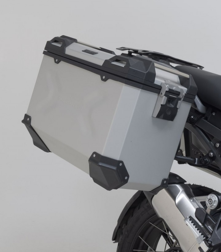 Pack Maletas Laterales + Baúl 38 L TRAX ADV en Plateado + Soportes BMW R 1300 GS Adventure (24) SW-MOTECH ADV.07.976.75100/S
