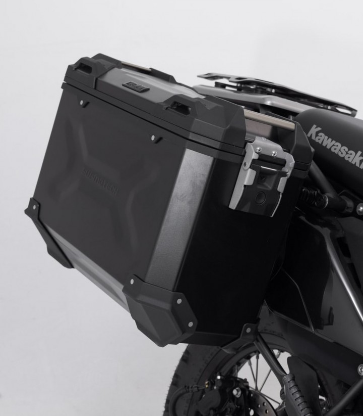 Pack Maletas Laterales + Baúl 38 L TRAX ADV en Negro + Soportes Kawasaki KLR 650 (22) / S (23) SW-MOTECH ADV.08.990.75000/B