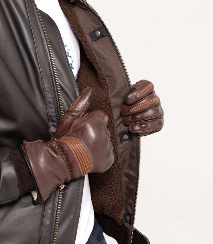 Guantes de Moto de Invierno By City Lyon de Hombre Marrones