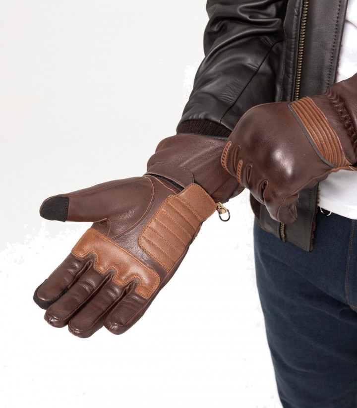 Guantes de Moto de Invierno By City Lyon de Hombre Marrones