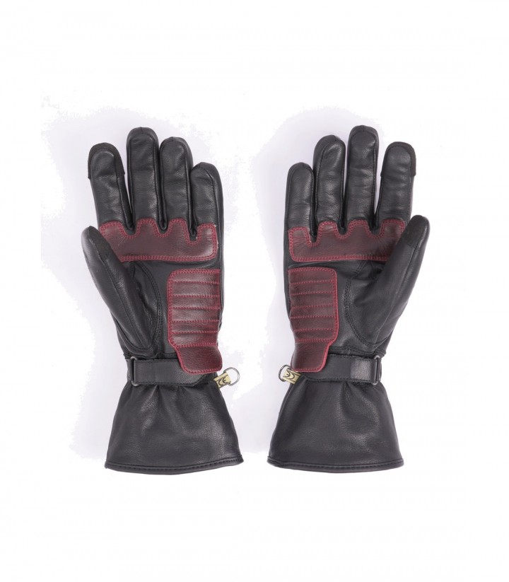 Guantes de Moto de Invierno By City Lyon de Hombre Negros y Rojos