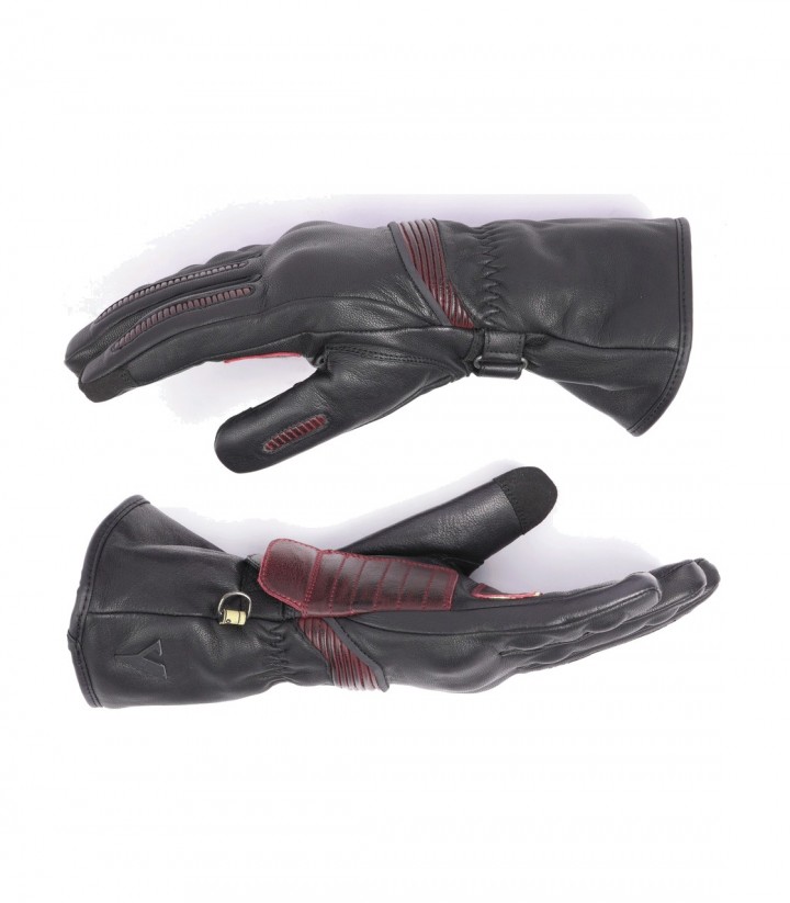 Guantes de Moto de Invierno By City Lyon de Hombre Negros y Rojos