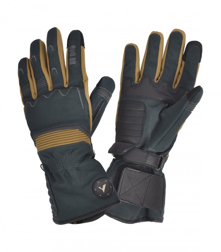 Guantes de Moto de Invierno By City Touring de Hombre Beige y Verdes
