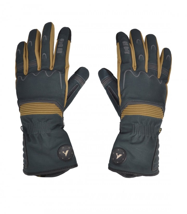 Guantes de Moto de Invierno By City Touring de Hombre Beige y Verdes
