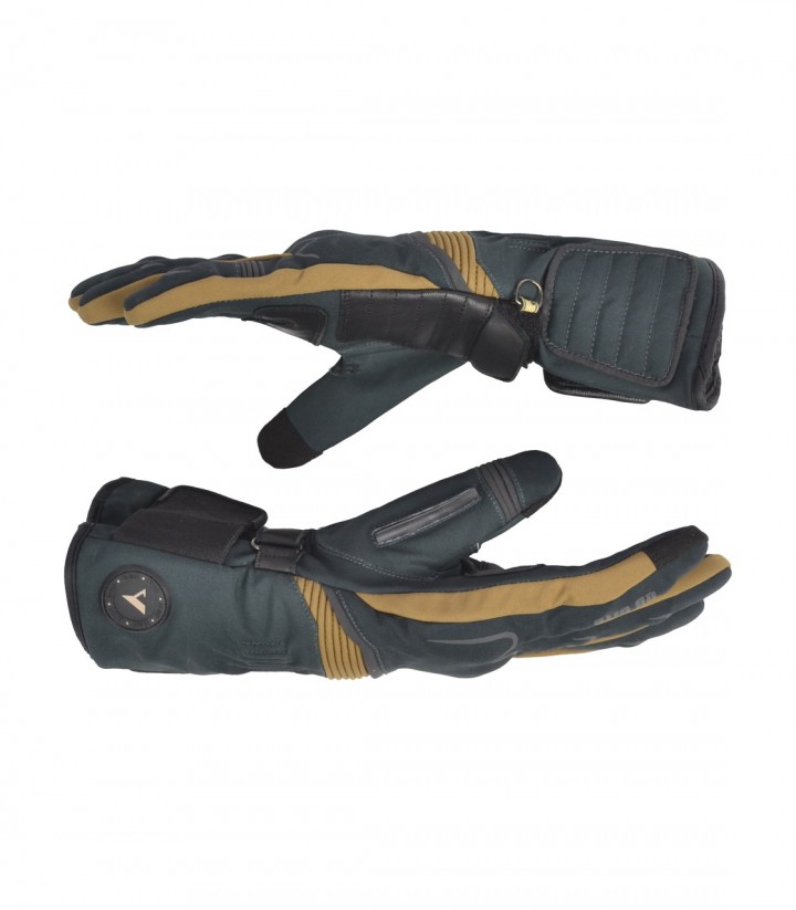 Guantes de Moto de Invierno By City Touring de Hombre Beige y Verdes