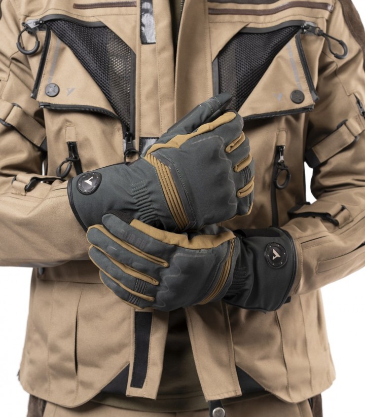 Guantes de Moto de Invierno By City Touring de Hombre Beige y Verdes
