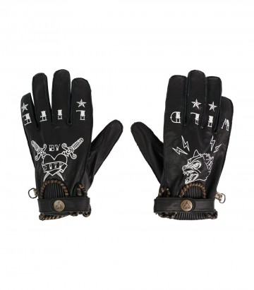 Guantes de Moto de Verano By City Second Skin Tattoo II de Hombre Negros