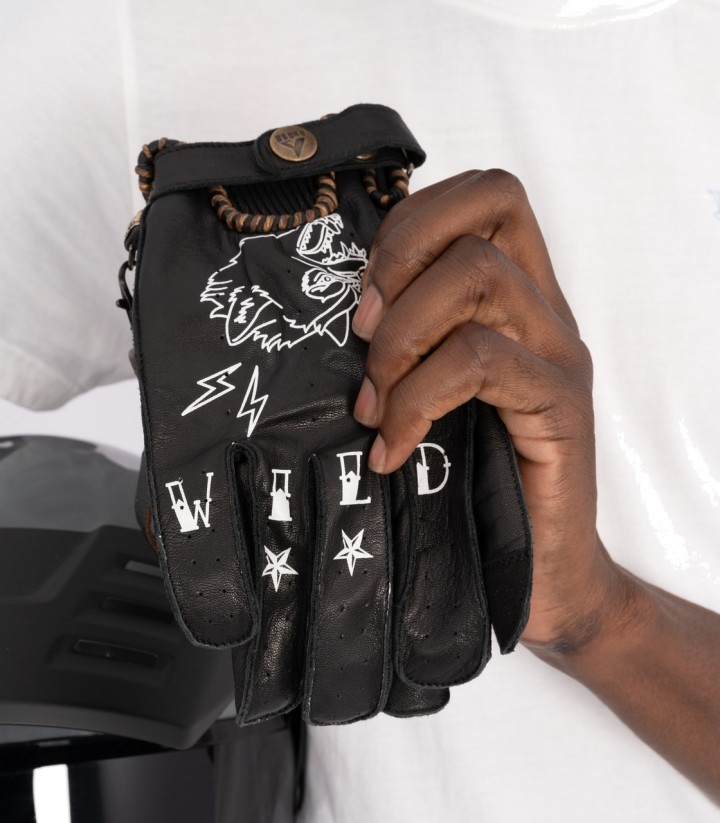 Guantes de Moto de Verano By City Second Skin Tattoo II de Hombre Negros