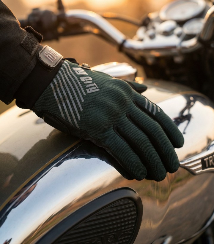 Guantes de Moto de Verano By City Moscow de Hombre Verdes
