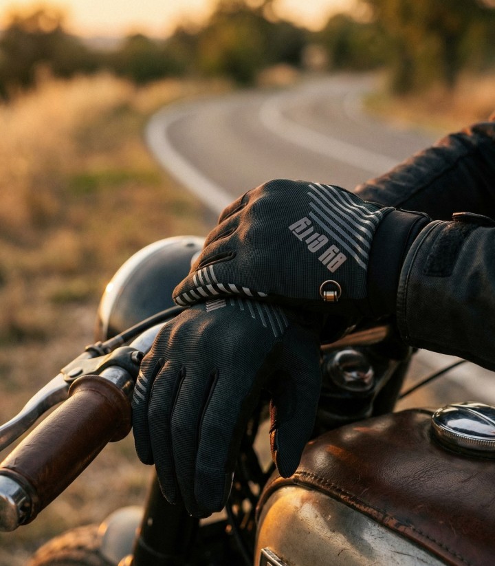 Guantes de Moto de Verano By City Moscow de Hombre Verdes