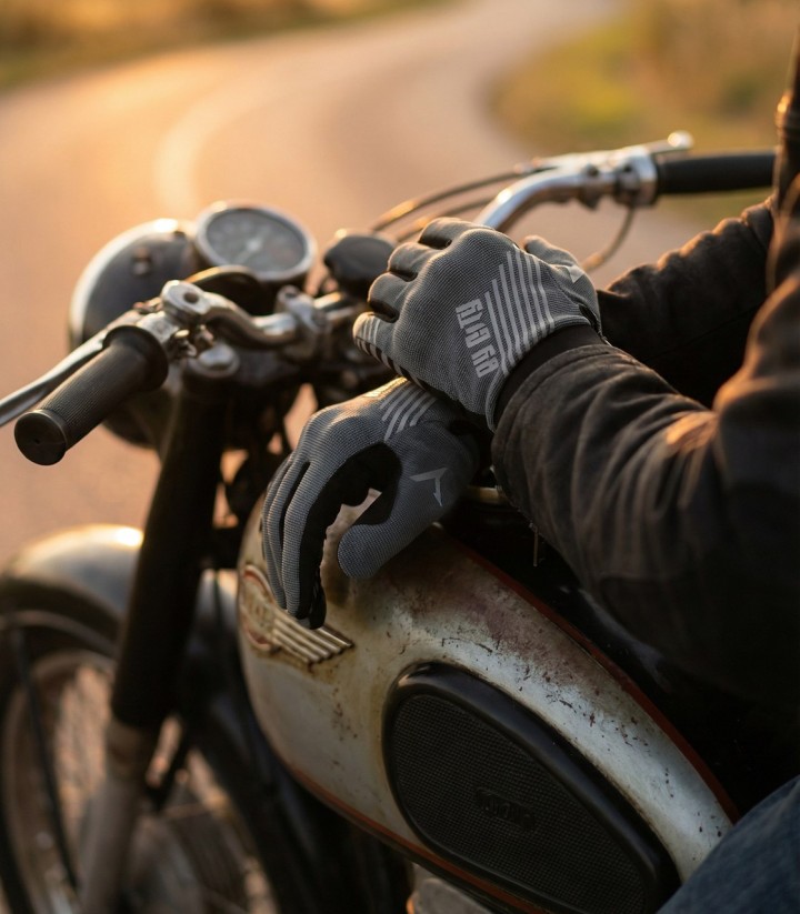 Guantes de Moto de Verano By City Moscow de Hombre Grises