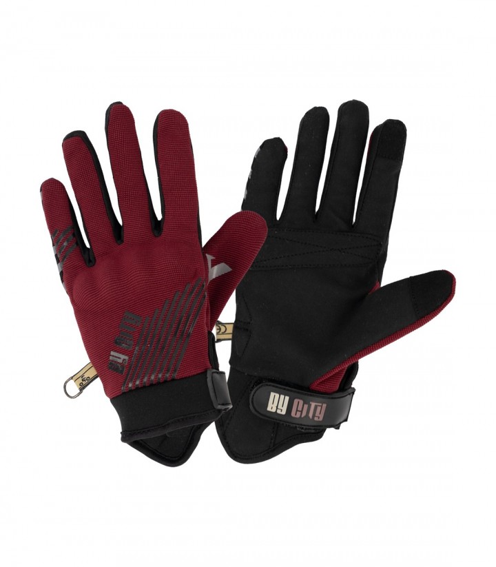 Guantes de Moto de Verano By City Moscow de Hombre Burdeos