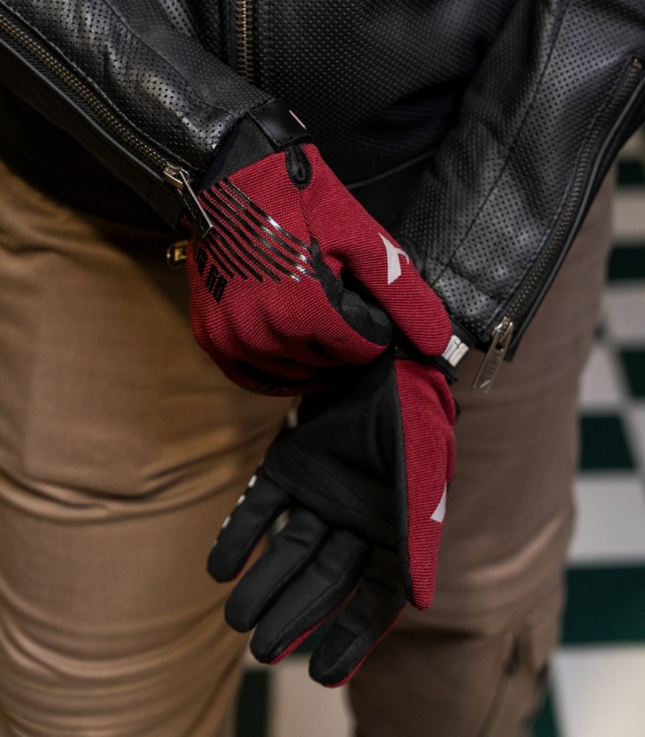 Guantes de Moto de Verano By City Moscow de Hombre Burdeos