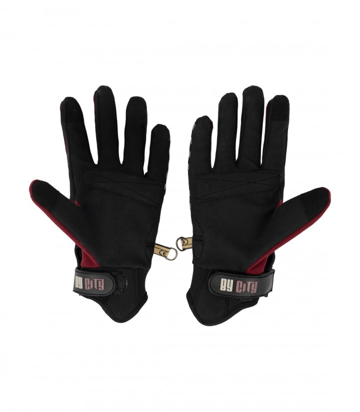 Guantes de Moto de Verano By City Moscow de Mujer Burdeos