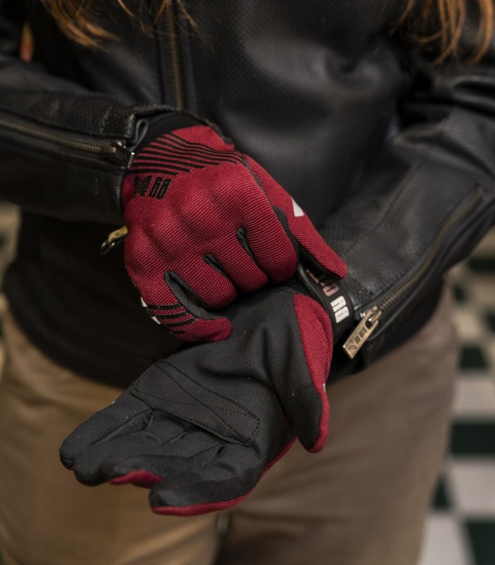 Guantes de Moto de Verano By City Moscow de Mujer Burdeos