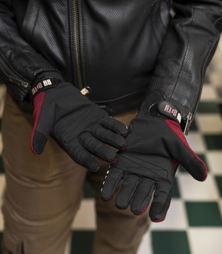 Guantes de Moto de Verano By City Moscow de Mujer Burdeos