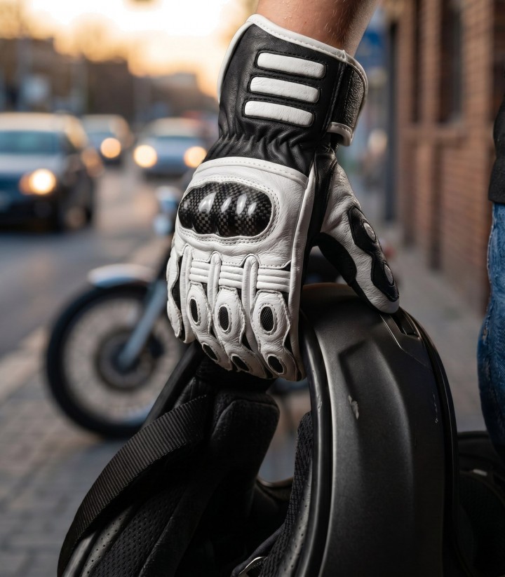 Guantes de Moto Infantiles By City RS Blancos
