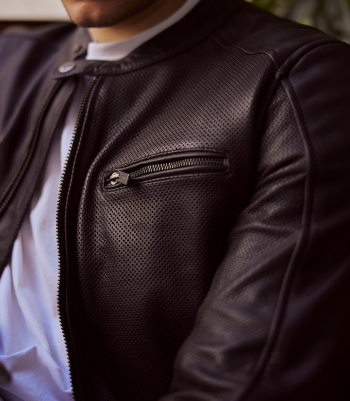 By City Street Men's Winter Motorcycle Jacket in Black