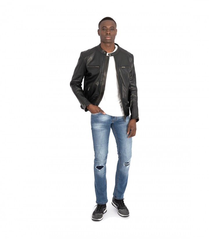 Chaqueta Moto Invierno Hombre By City Street Negra