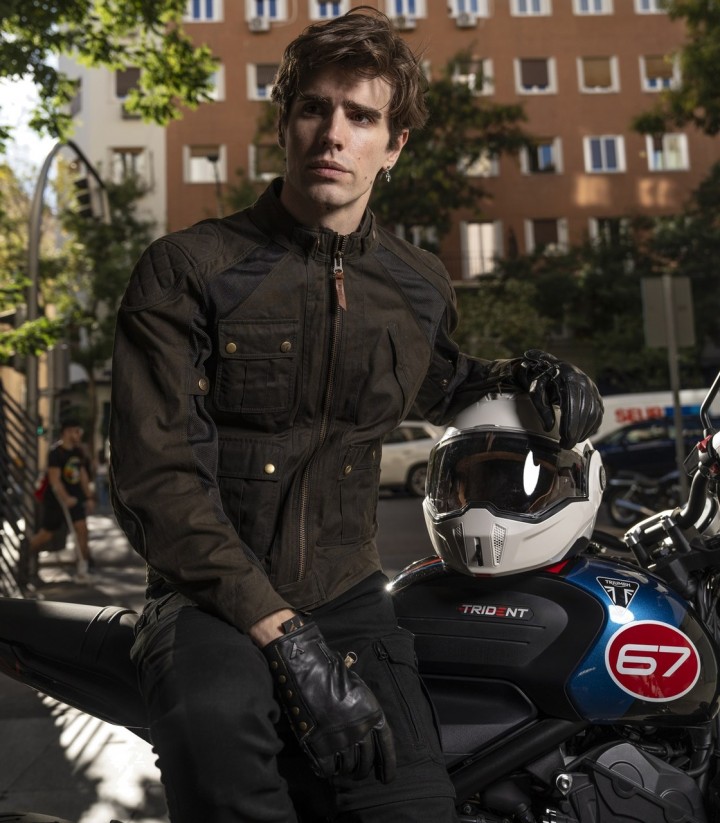 By City Teneree Venty V Men's Summer Motorcycle Jacket in Green