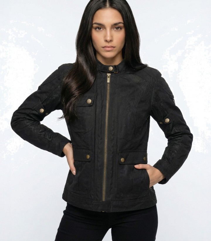 Chaqueta Moto Verano Mujer By City Teneree Venty V Negra