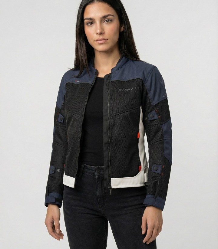 Chaqueta Moto Verano Mujer By City Luma Azul